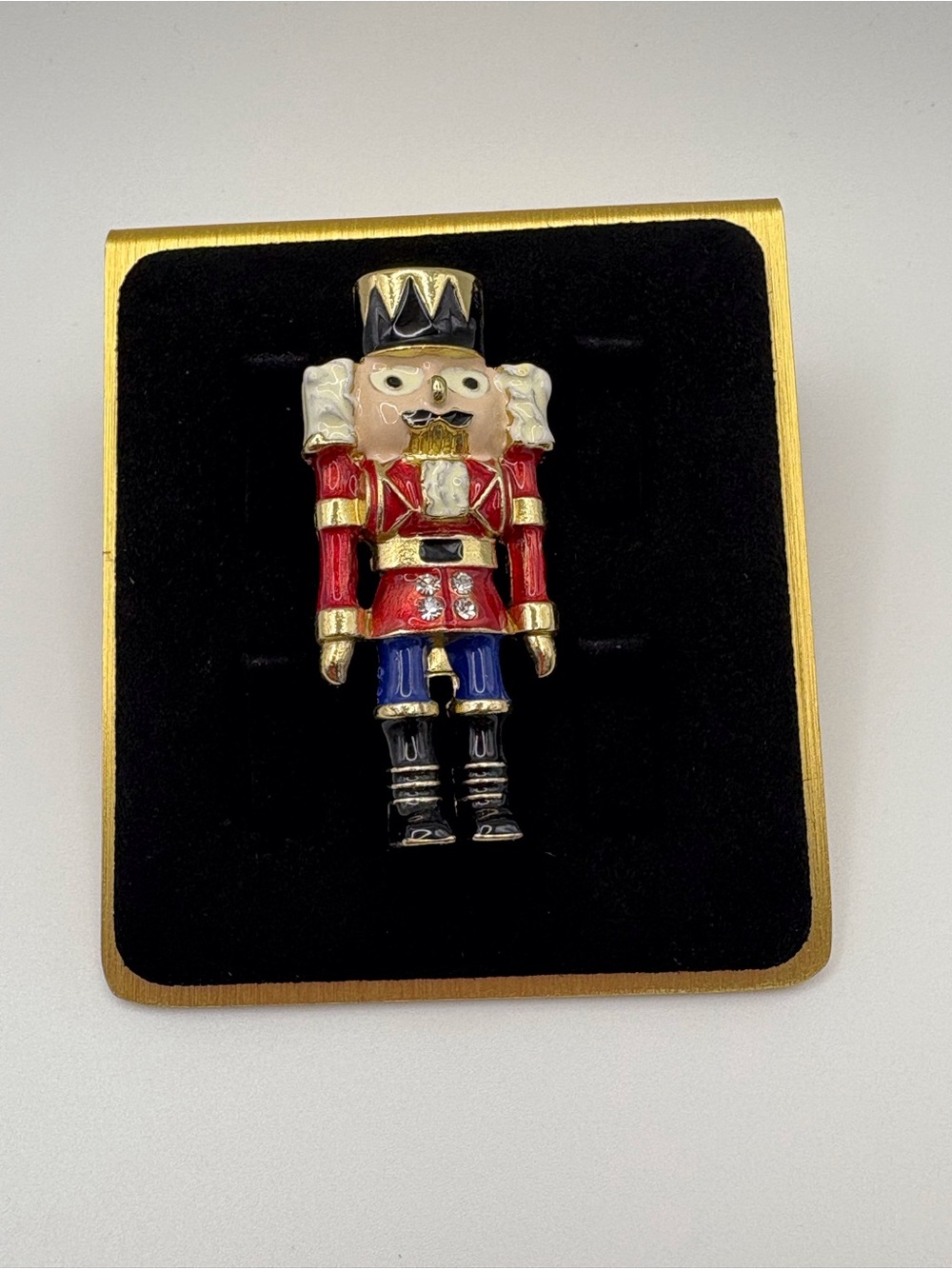 Source Unknown Nutcracker Pin in Red, Blue and Gold